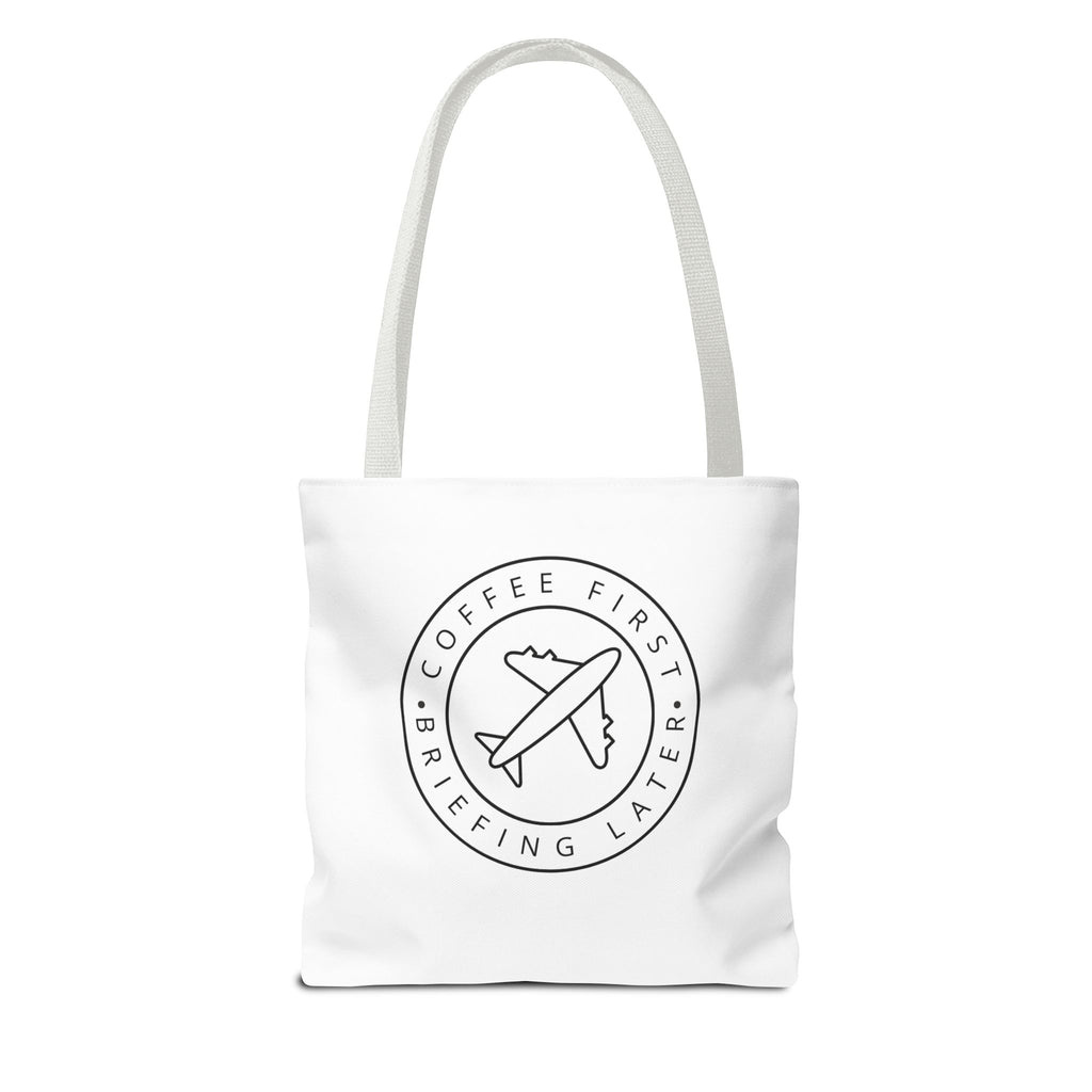 Bolsa de tela "Coffee First Briefing Later" | Bolsa de tela con logotipo| Cabin Crew Collection