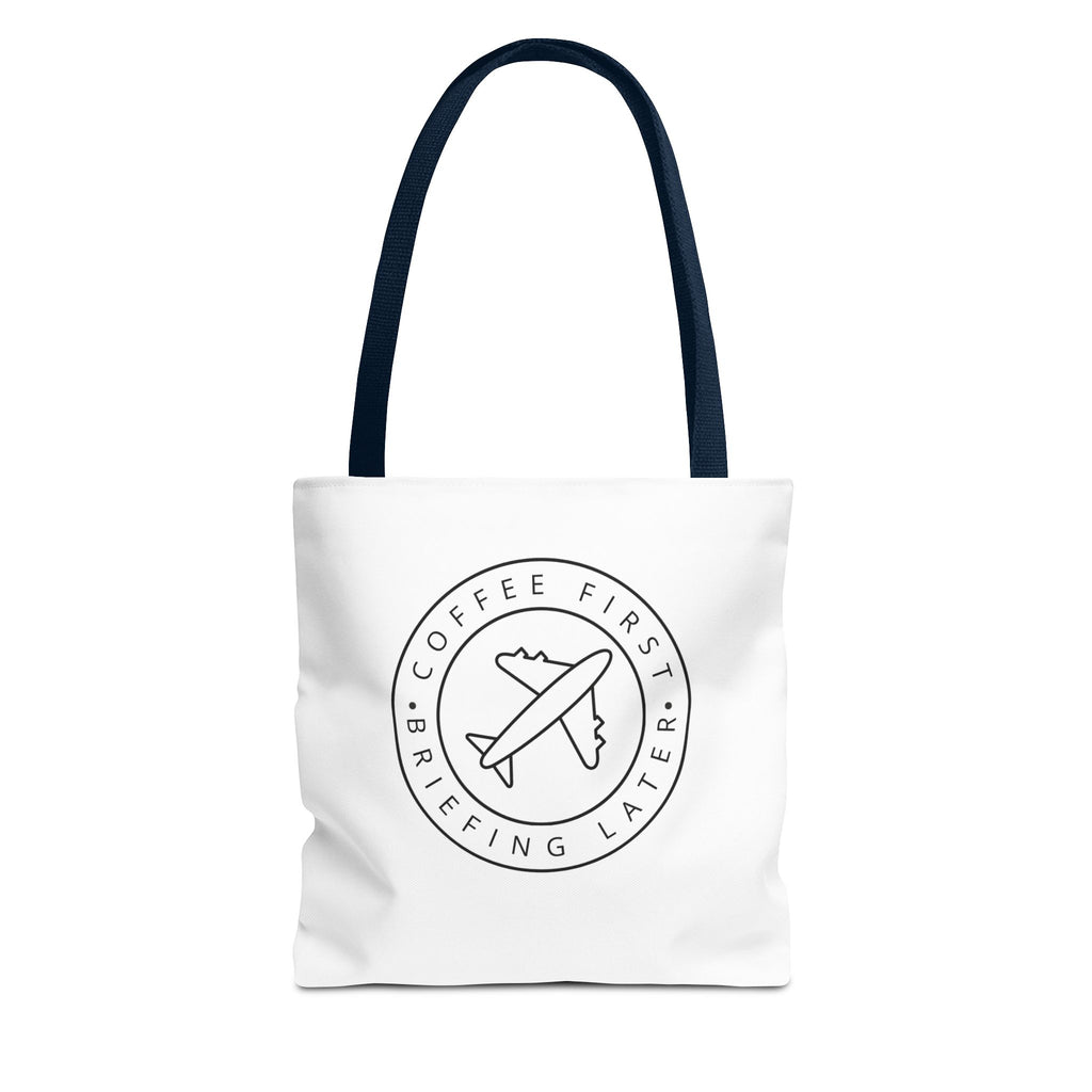 Bolsa de tela "Coffee First Briefing Later" | Bolsa de tela con logotipo| Cabin Crew Collection