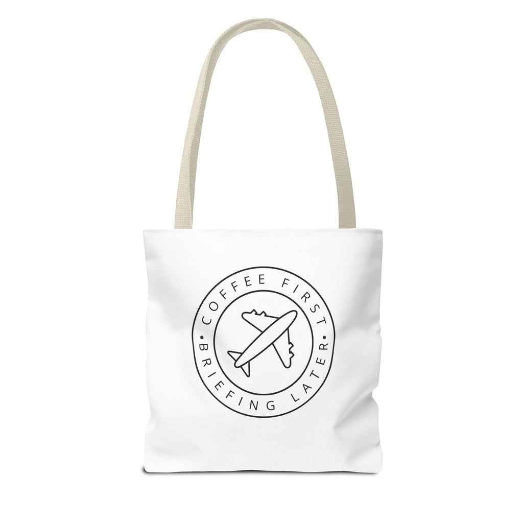 Bolsa de tela "Coffee First Briefing Later" | Bolsa de tela con logotipo| Cabin Crew Collection
